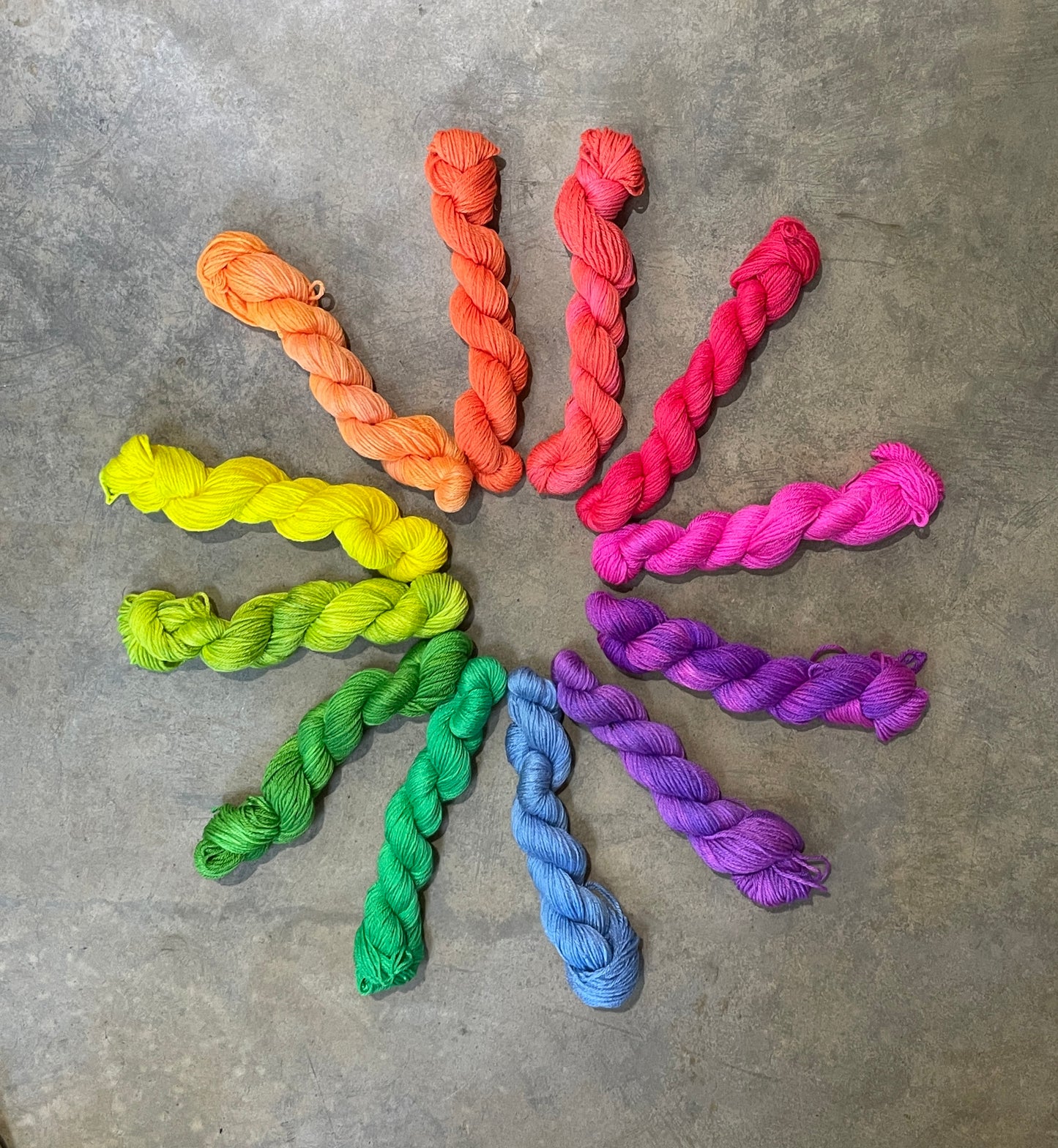 A Neon Rainbow - 12 skein redye Kit