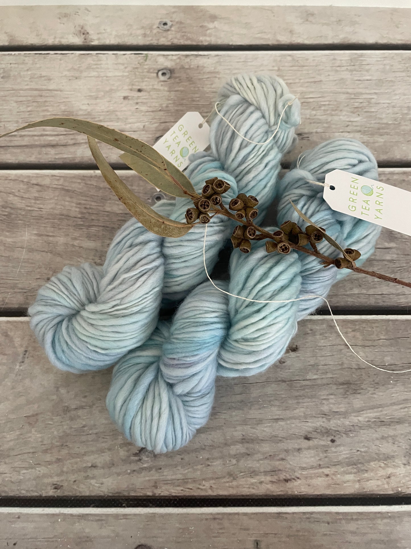 Ice Blue - 12 Ply sw merino singles - Guava