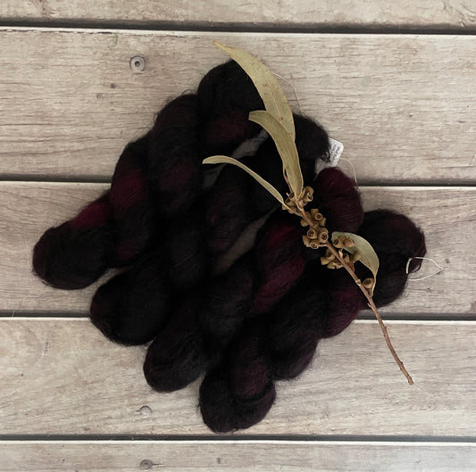 Black Cherry - on Shui Yun Silk and Mohair - lace weight, 2 ply