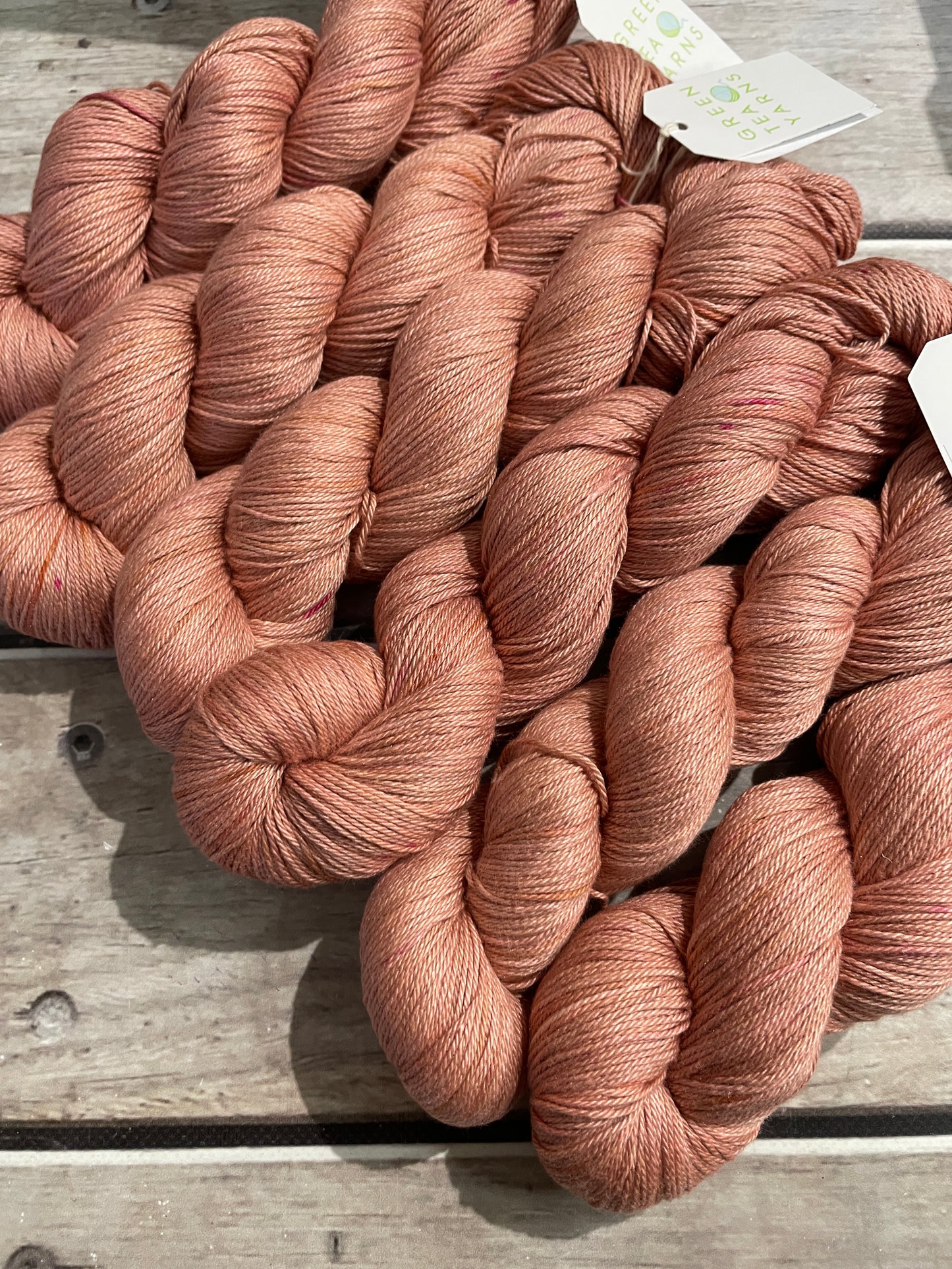 Sandalwood on Camelia - silk and cotton 4 ply