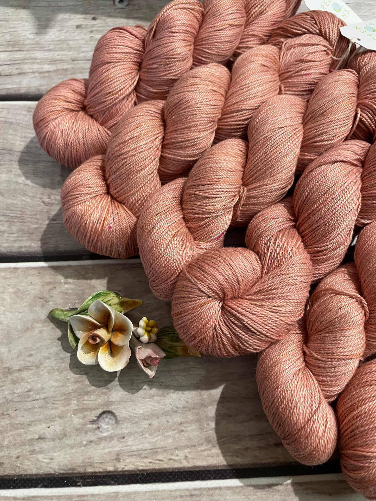 Sandalwood on Camelia - silk and cotton 4 ply