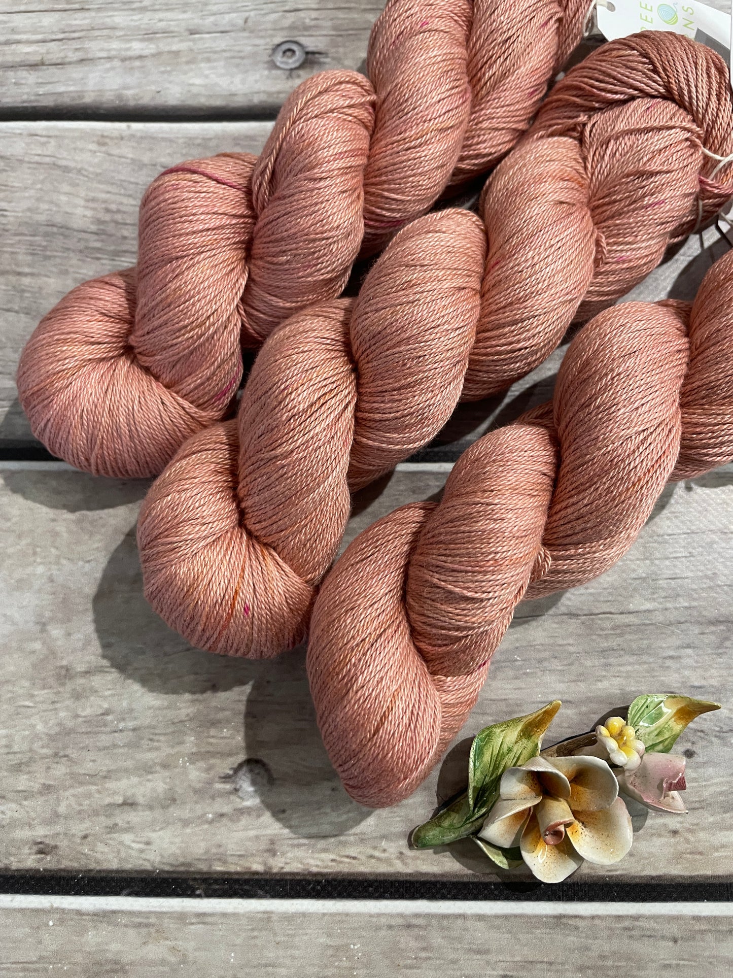 Sandalwood on Camelia - silk and cotton 4 ply