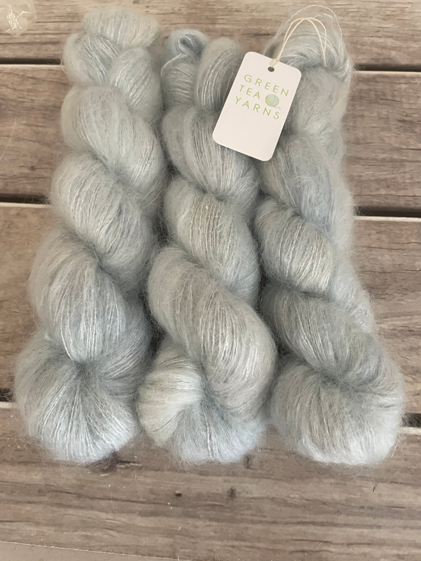 Ice Blue - mohair/silk/sequins - Gyrokuro 3ply
