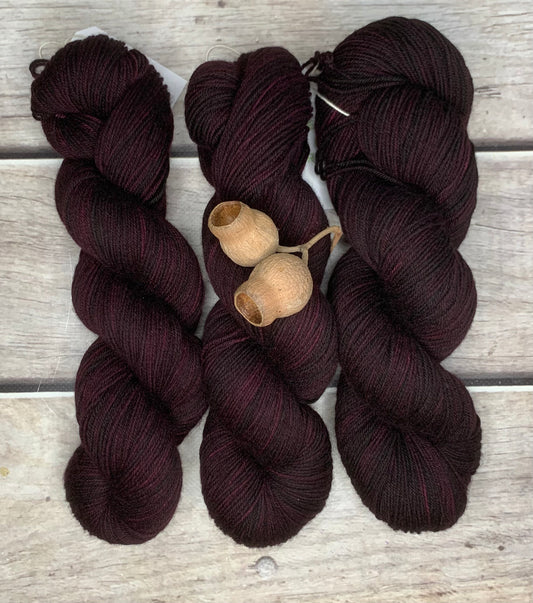 Black Cherry - 4 ply merino/nylon sock yarn - Darjeeling