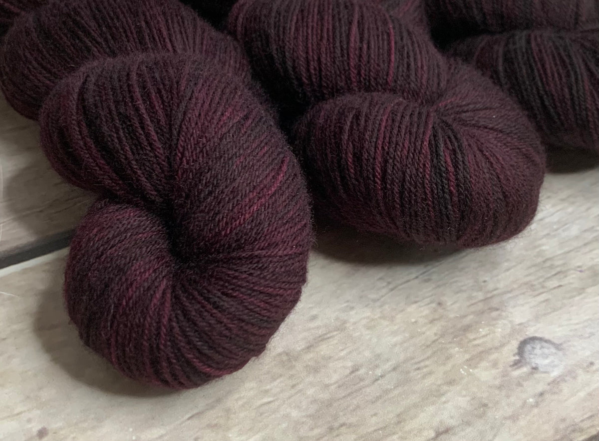 Black Cherry - 4 ply merino/nylon sock yarn - Darjeeling