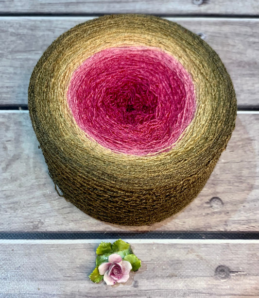 Rose Garden Gradient - 1 Ply in Tussah Silk - Chai - 200gms