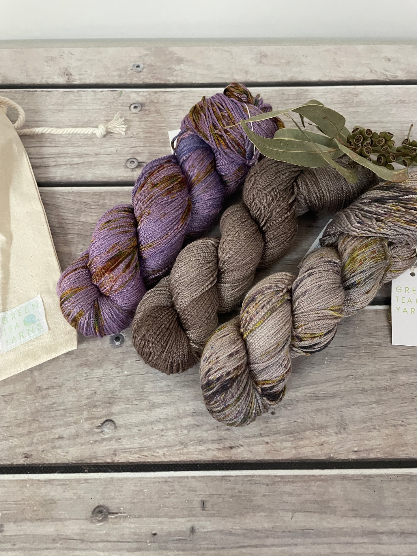 Granny's Cloak Moth set - Jasmine merino/silk yarn - 4 ply