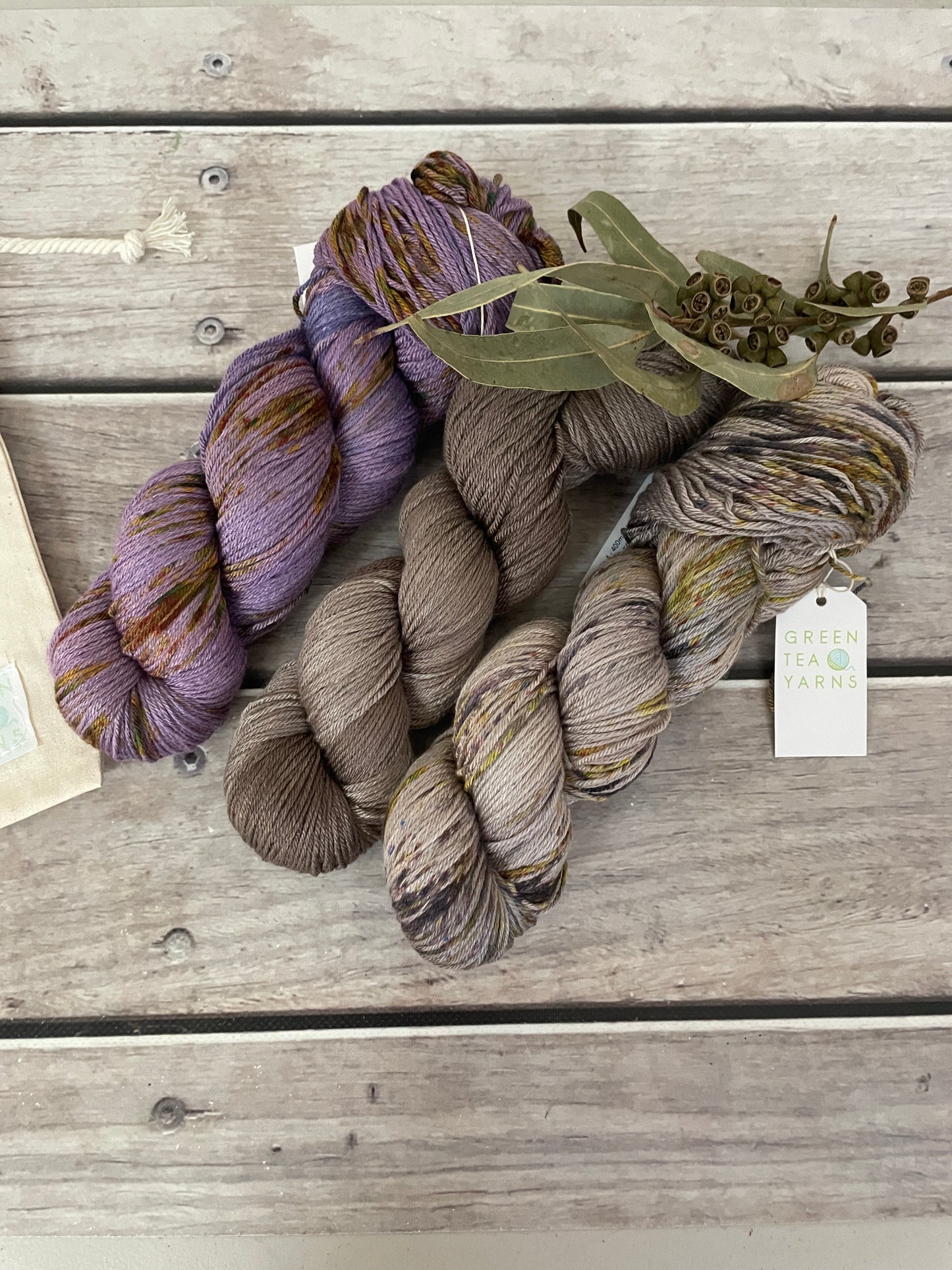 Granny's Cloak Moth set - Jasmine merino/silk yarn - 4 ply