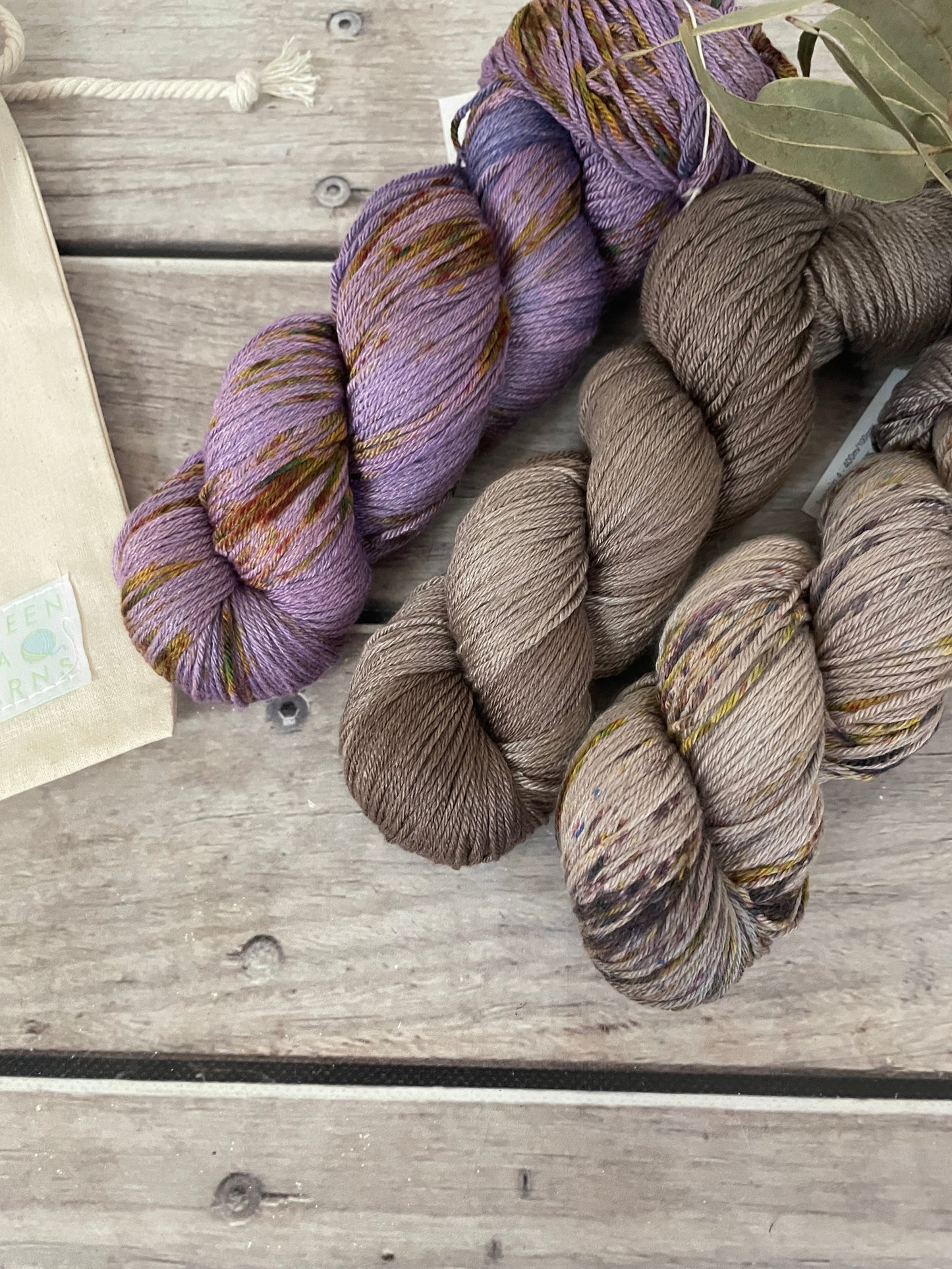 Granny's Cloak Moth set - Jasmine merino/silk yarn - 4 ply