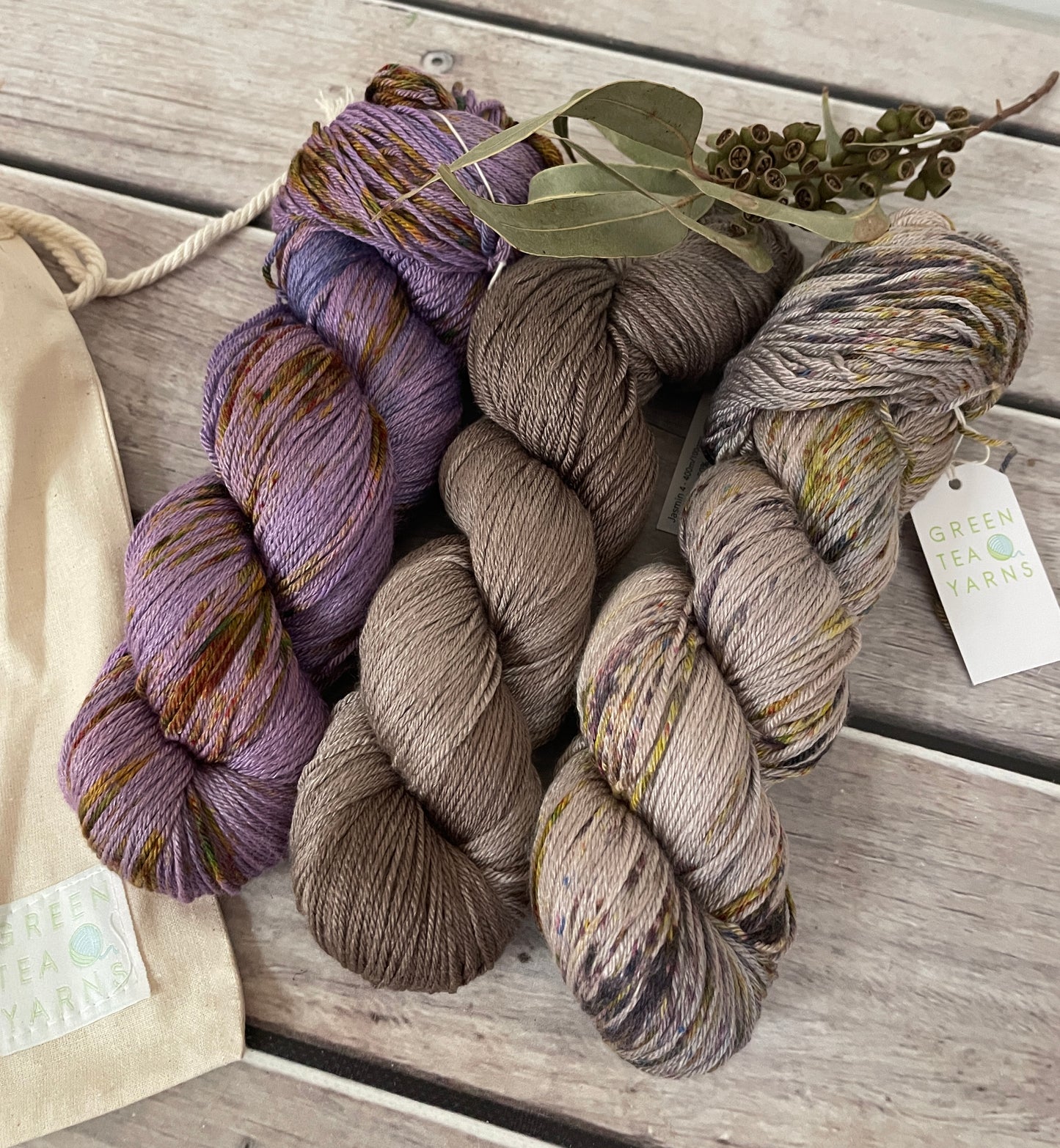 Granny's Cloak Moth set - Jasmine merino/silk yarn - 4 ply