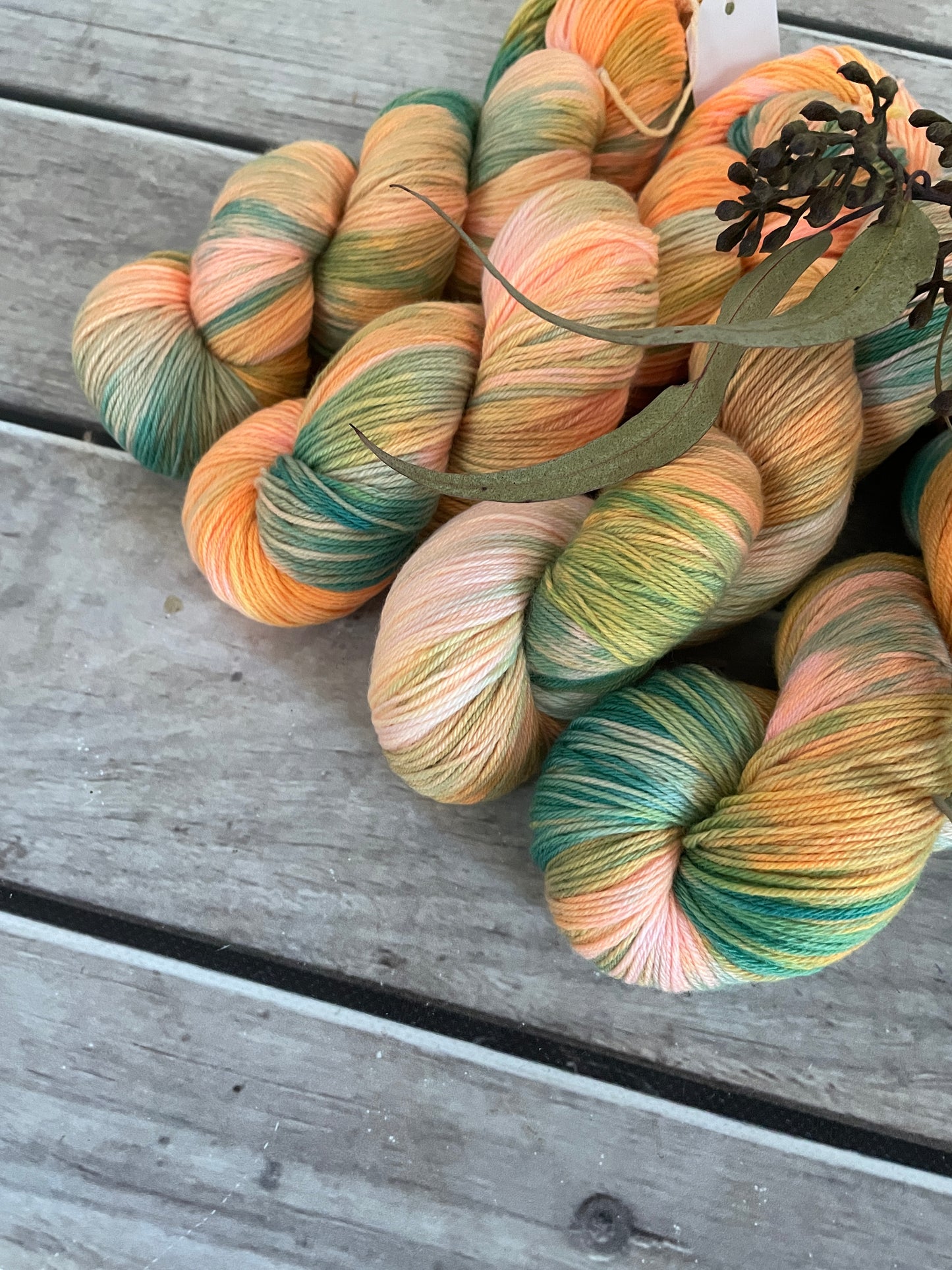 Tropical Travels ooak - sock yarn in merino and nylon - Darjeeling