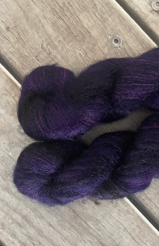 Raven's Velvet - 50g - Silk and Mohair - lace, 2 ply OB