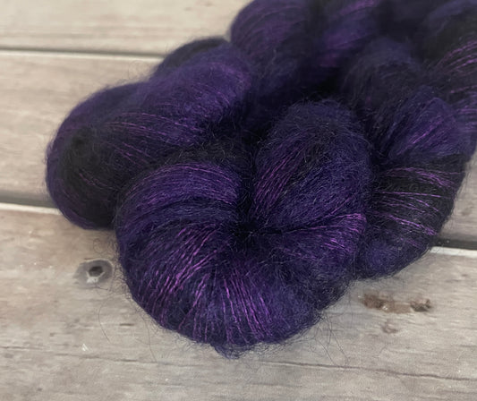 Raven's Velvet - 50g - Silk and Mohair - lace, 2 ply OB