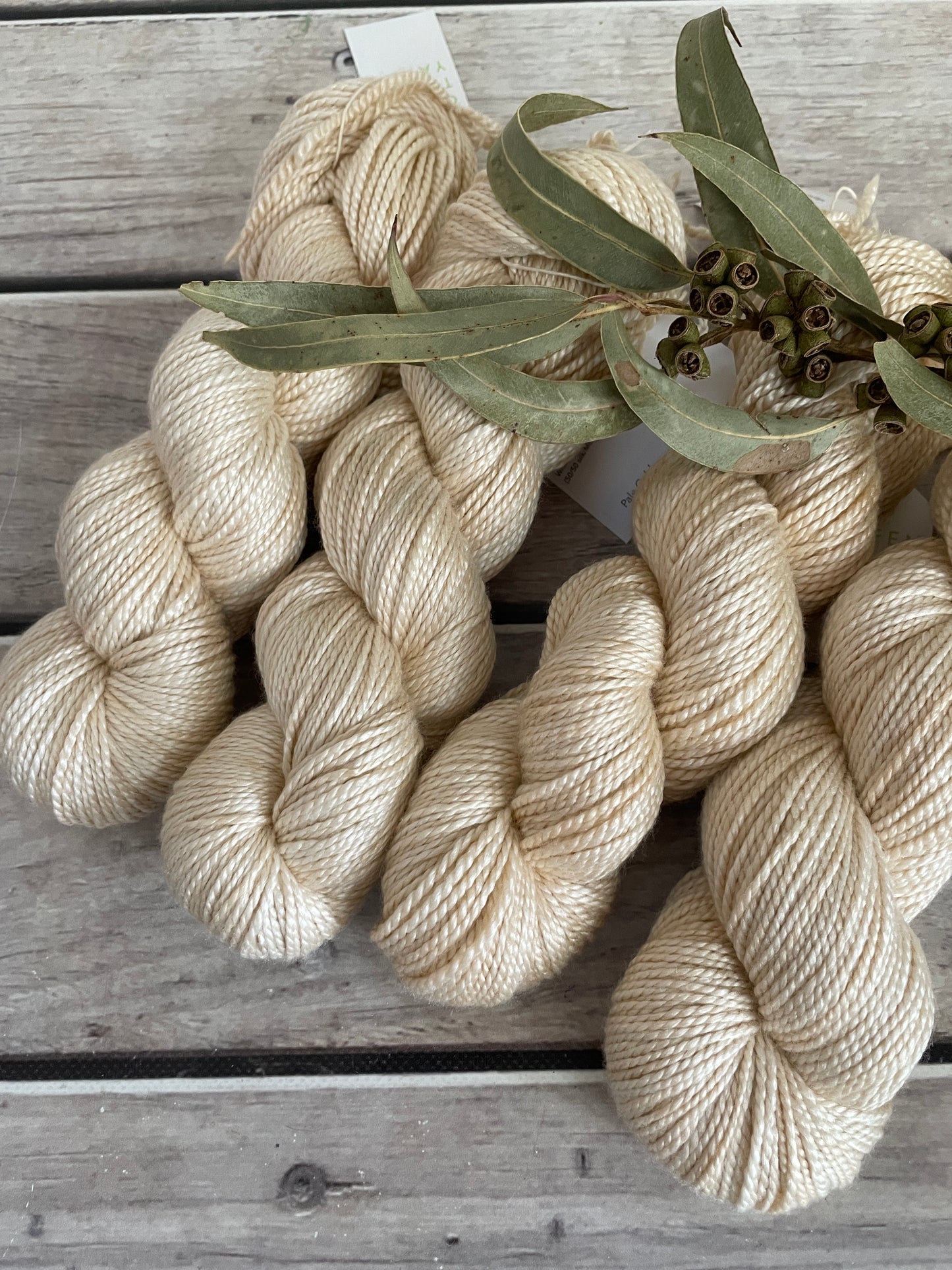 Pale Gold - 8 ply silk and merino - White Cloud DK