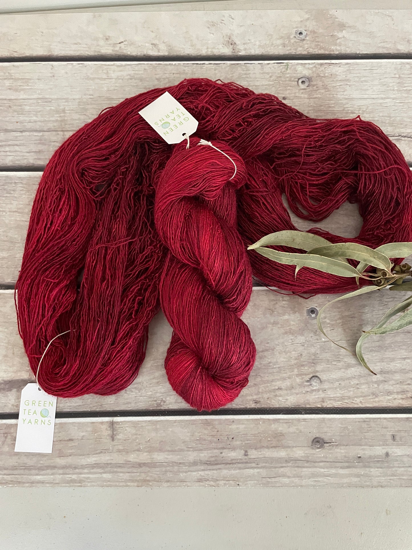 Dark Red Lacquer - lace weight Tussah silk - Ujicha