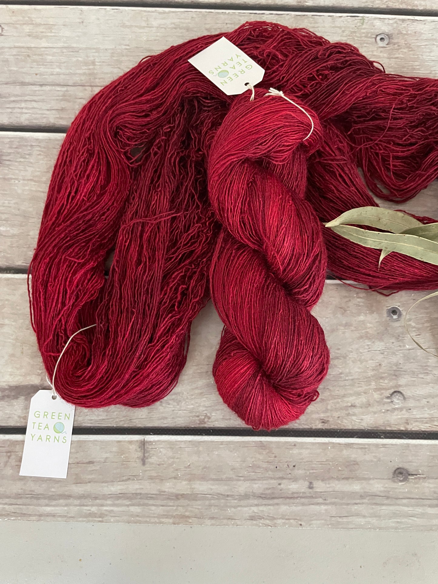 Dark Red Lacquer - lace weight Tussah silk - Ujicha