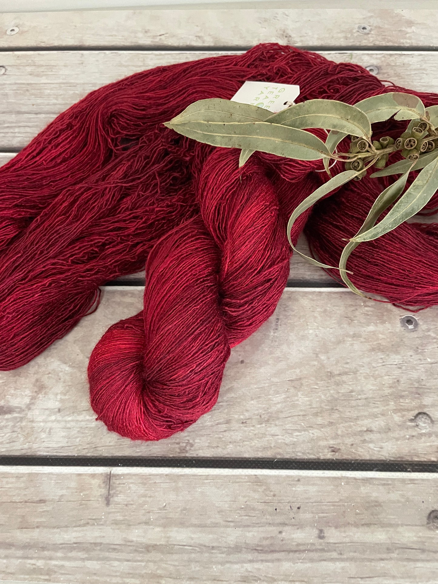 Dark Red Lacquer - lace weight Tussah silk - Ujicha