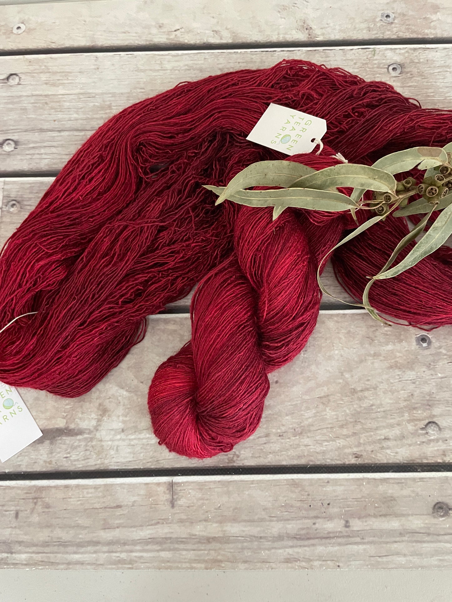 Dark Red Lacquer - lace weight Tussah silk - Ujicha