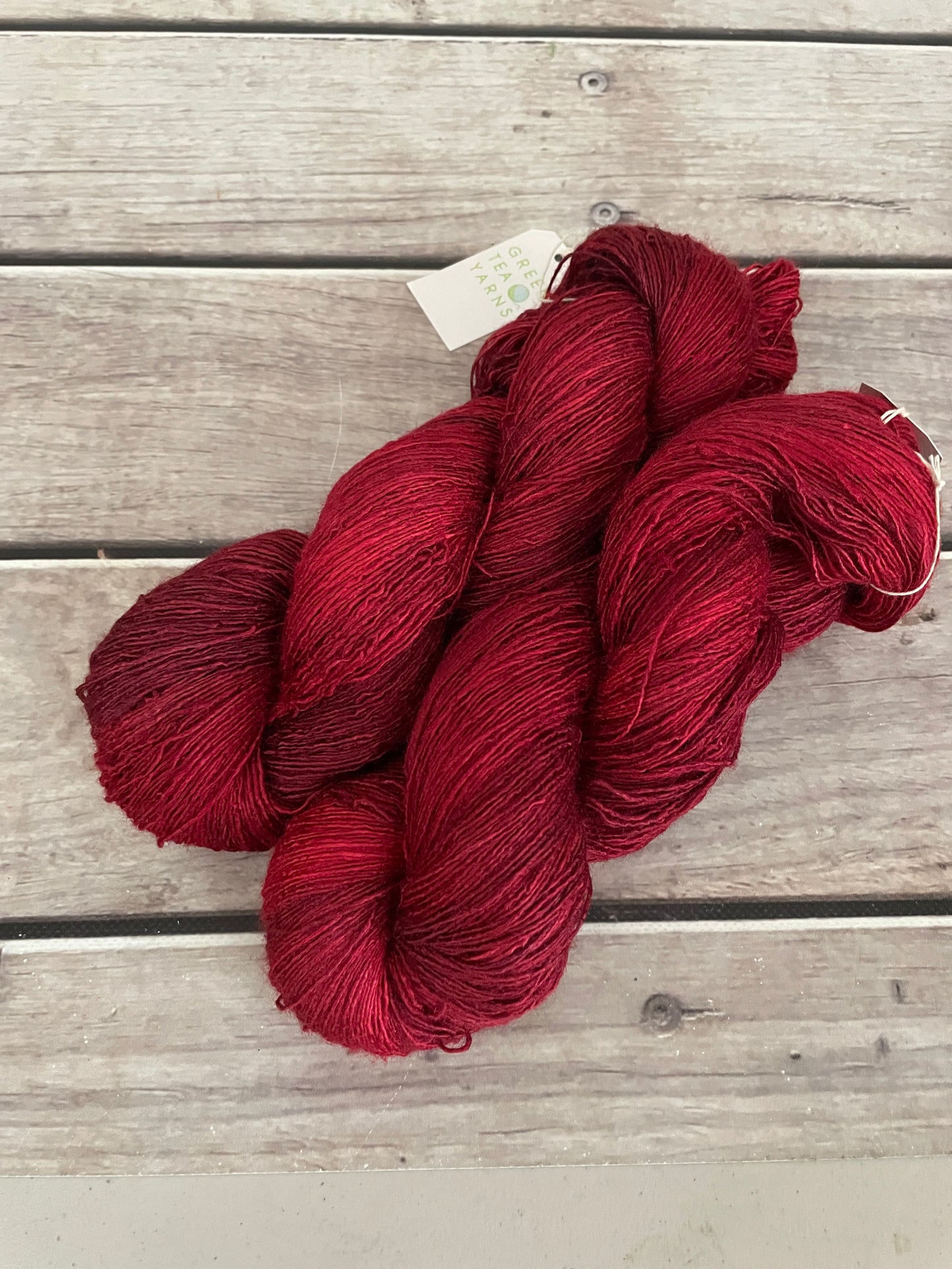 Dark Red Lacquer - lace weight Tussah silk - Ujicha