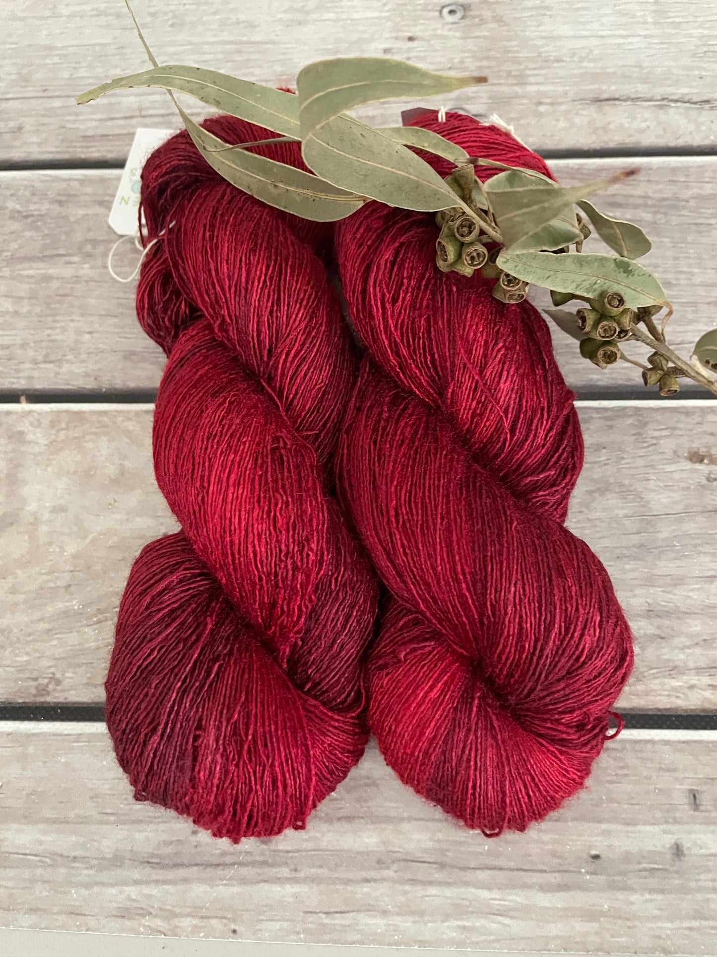 Dark Red Lacquer - lace weight Tussah silk - Ujicha