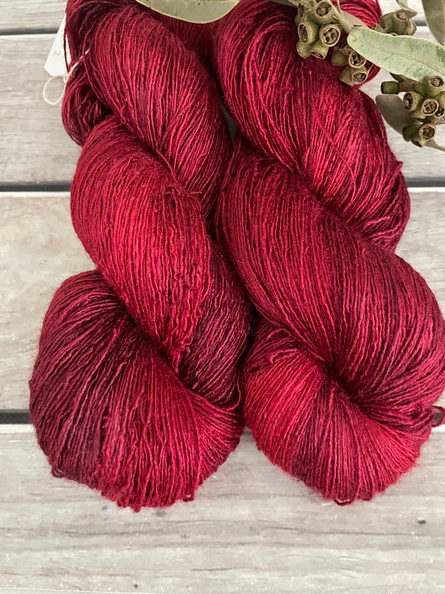 Dark Red Lacquer - lace weight Tussah silk - Ujicha