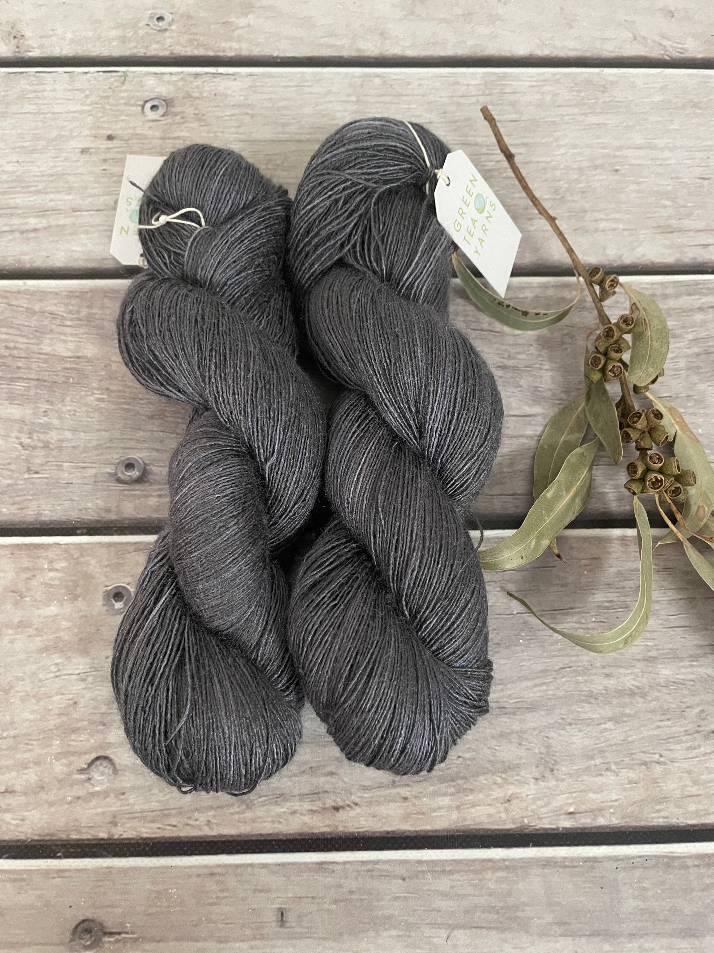 Trusha Color Twilight Gray - lace weight Tussah silk - Ujicha – Green Tea Yarns