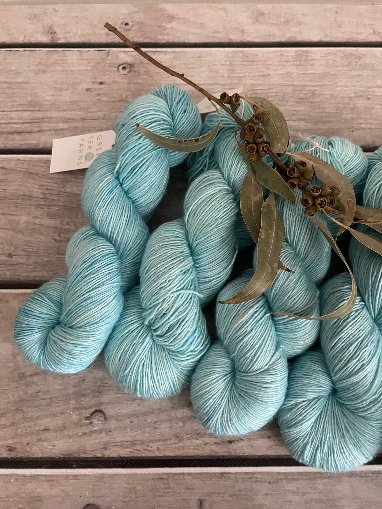 Turquoise Bay on Merino and Silk 4 ply single - Osmanthus