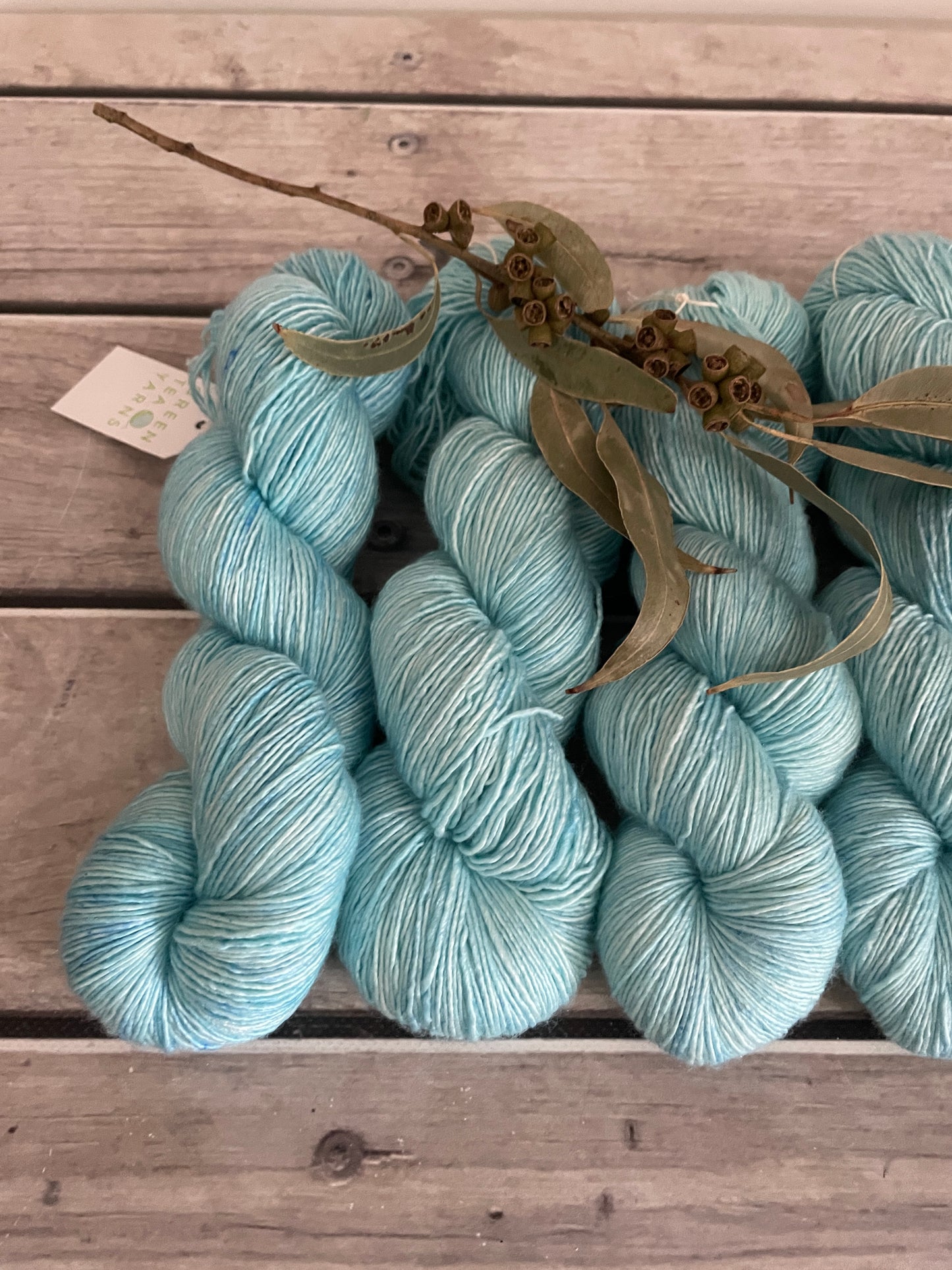 Turquoise Bay on Merino and Silk 4 ply single - Osmanthus