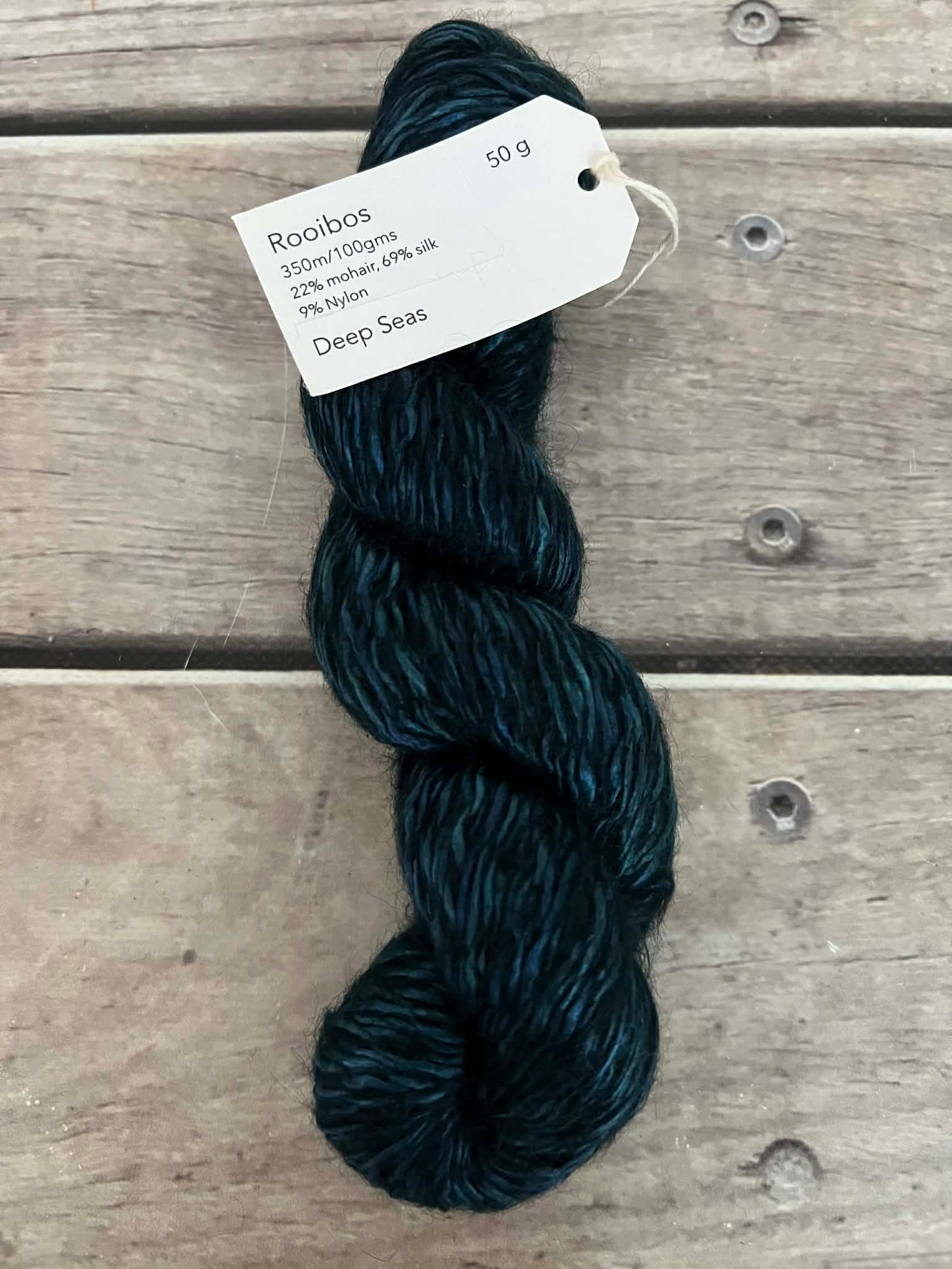 Deep Seas - 5 ply silk/mohair and nylon - Rooibos 50g