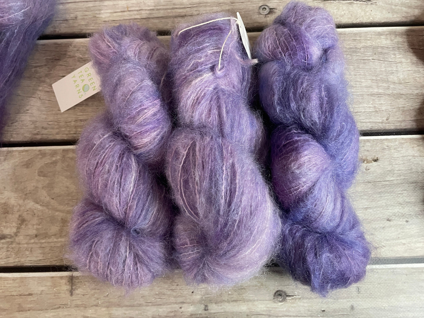 Lilac on Sage - Mohair and merino - 8 ply