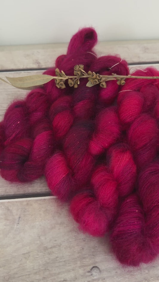 Bush Berries - mohair/silk/sequins - Gyrokuro 3ply