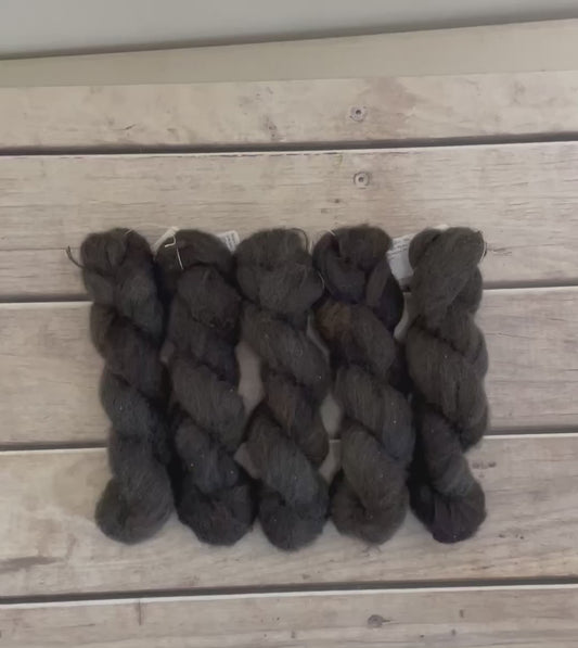 Belgium Chocolate - 3 ply baby alpaca/silk/sequins - Nilgiri