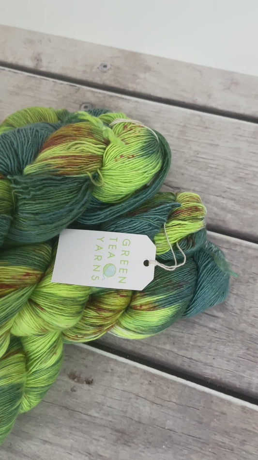 Speckled Seas in 4 ply merino and silk - Osmanthus
