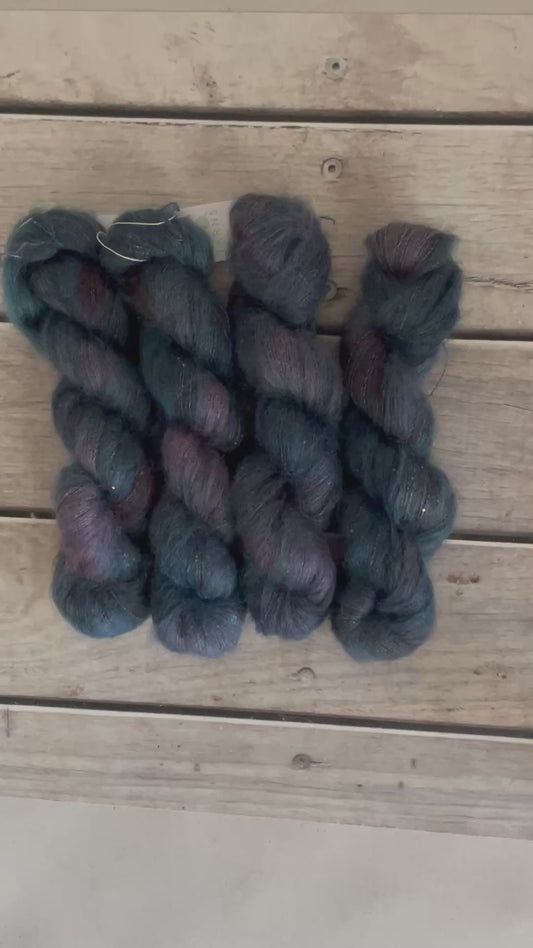Twilight on Gyrokuro - mohair/silk/sequins - 3 ply