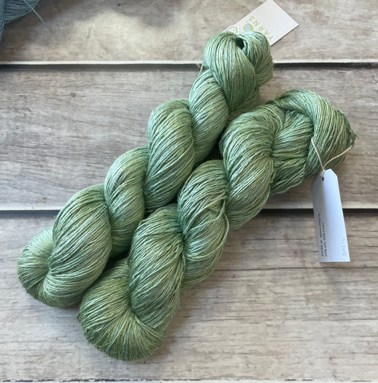 Basil green #1 on Anise - silk and linen 4 ply