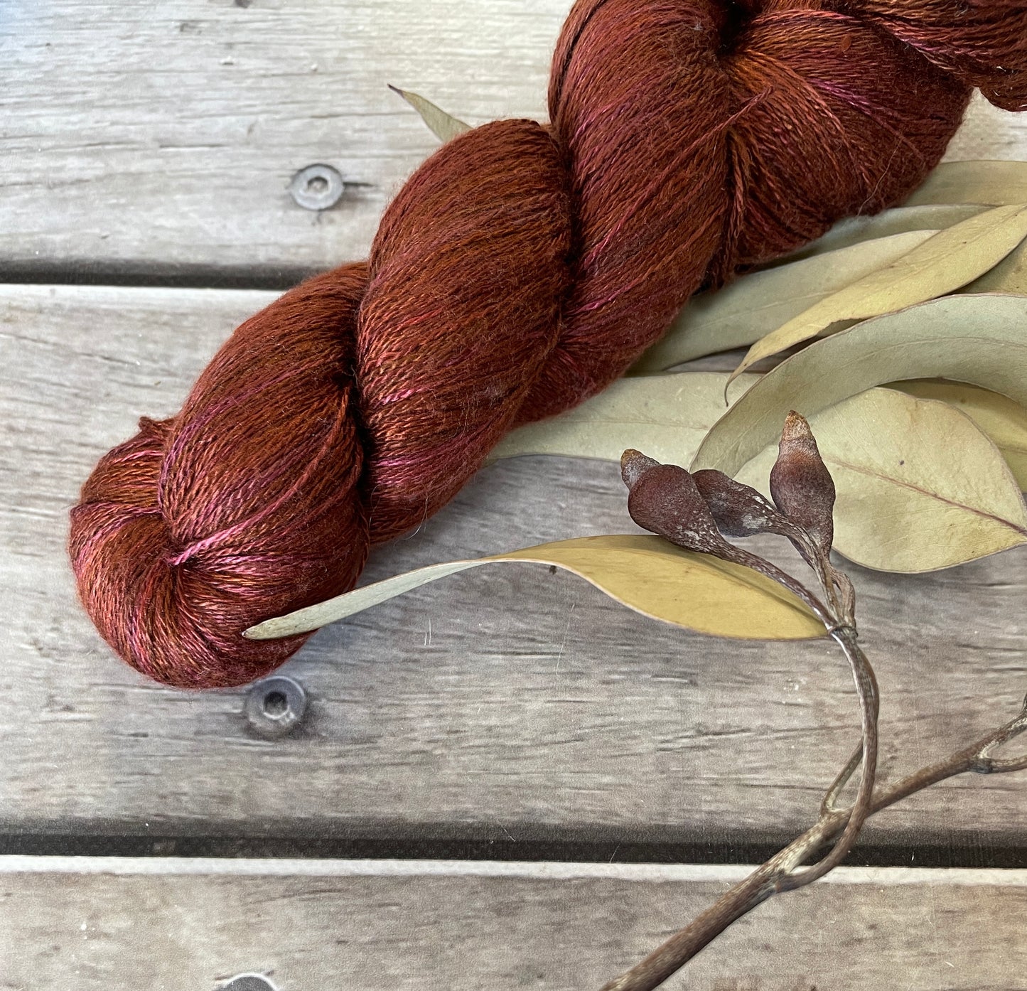 Red Dune - 2 ply in Mulberry silk yarn - Pekoe l