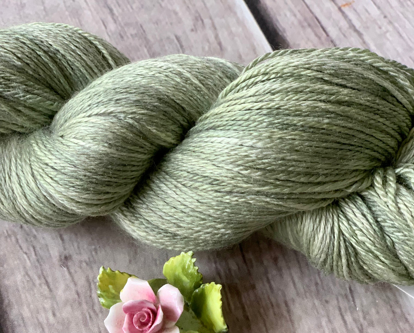 Spring Sage - 4 Ply Silk & Merino - White Cloud