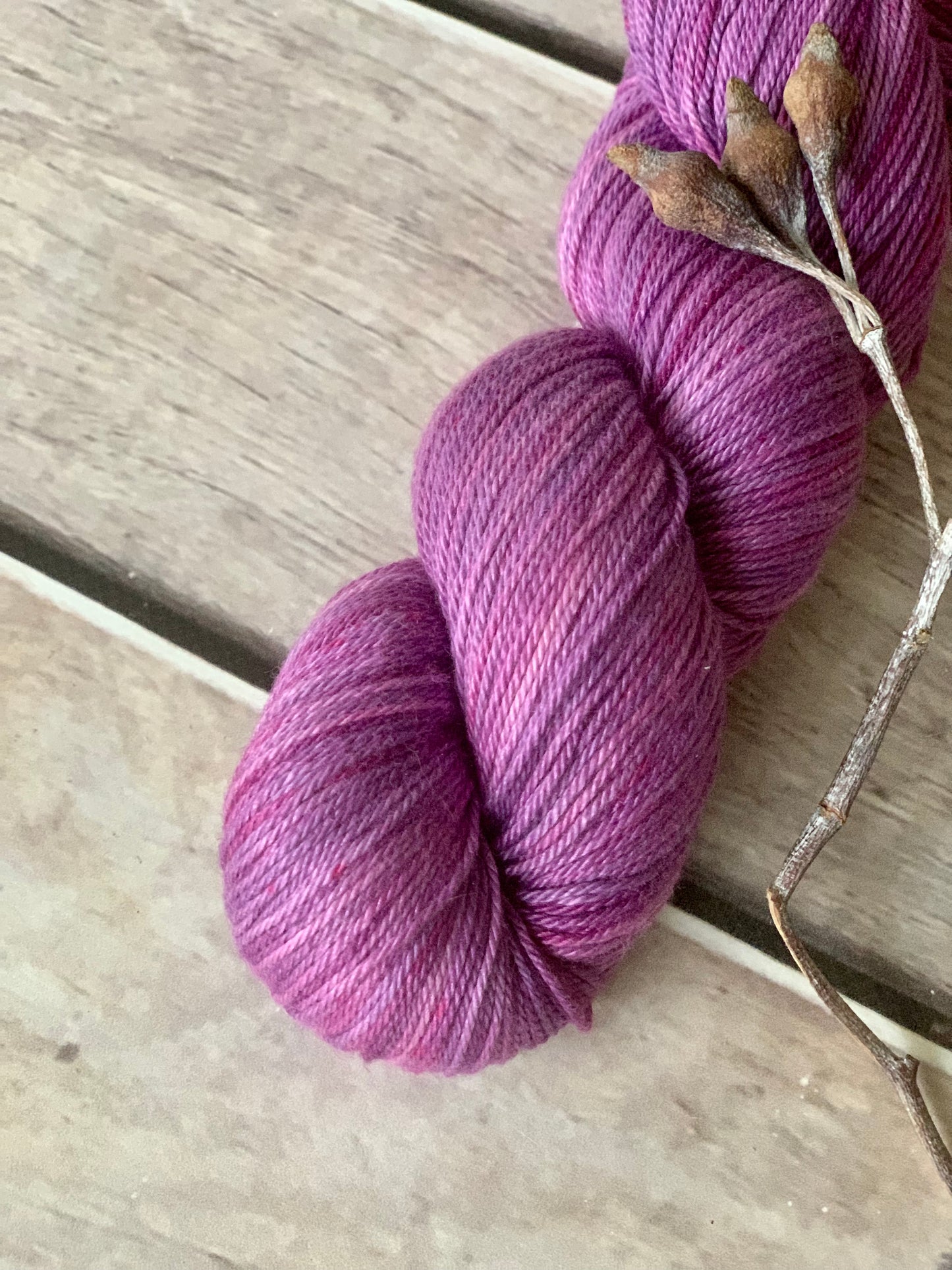 Light Berry Crush on Camelia - silk and cotton 4 ply - ooak
