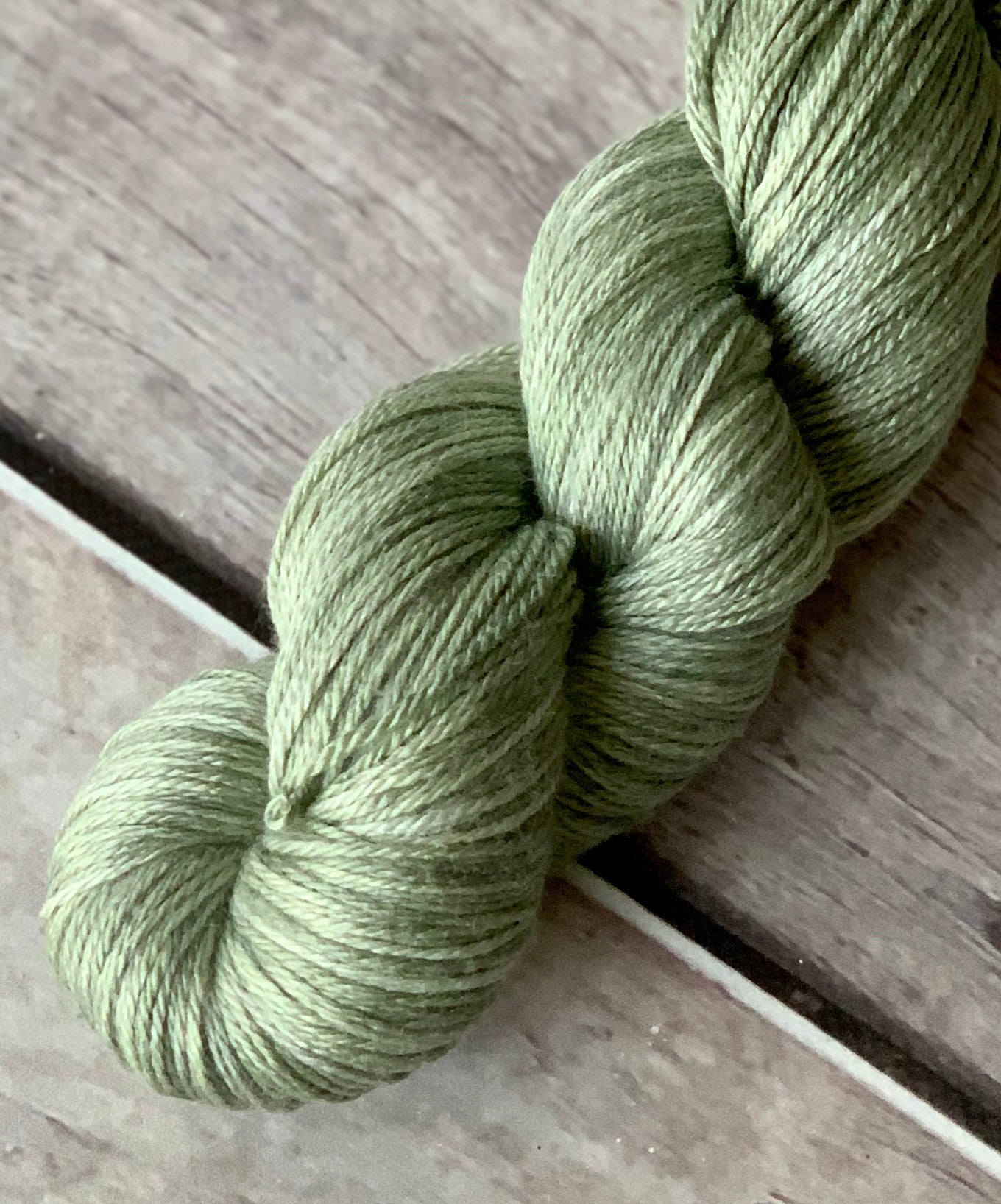 Spring Sage - 4 Ply Silk & Merino - White Cloud