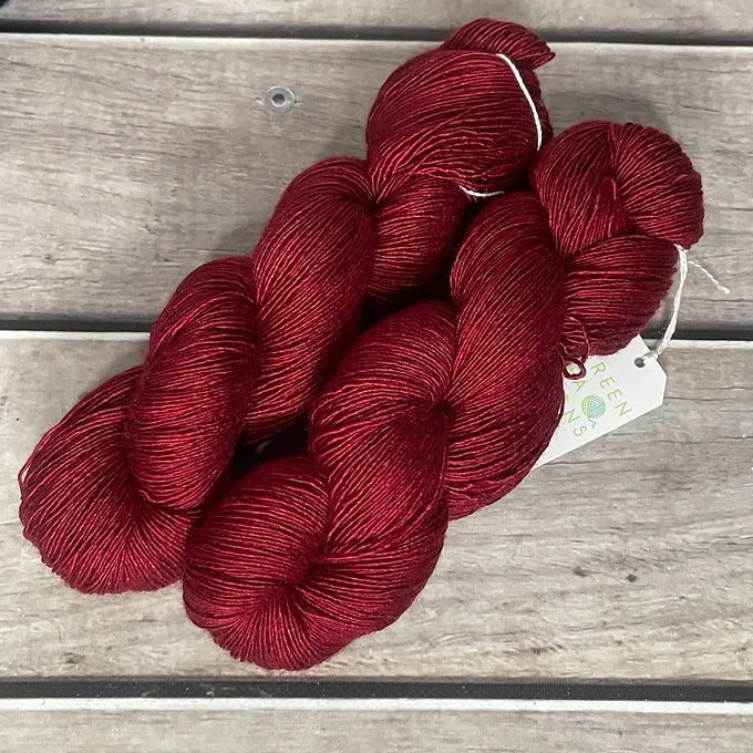 Dark Red Lacquer on Merino and Silk 4 ply single - Osmanthus