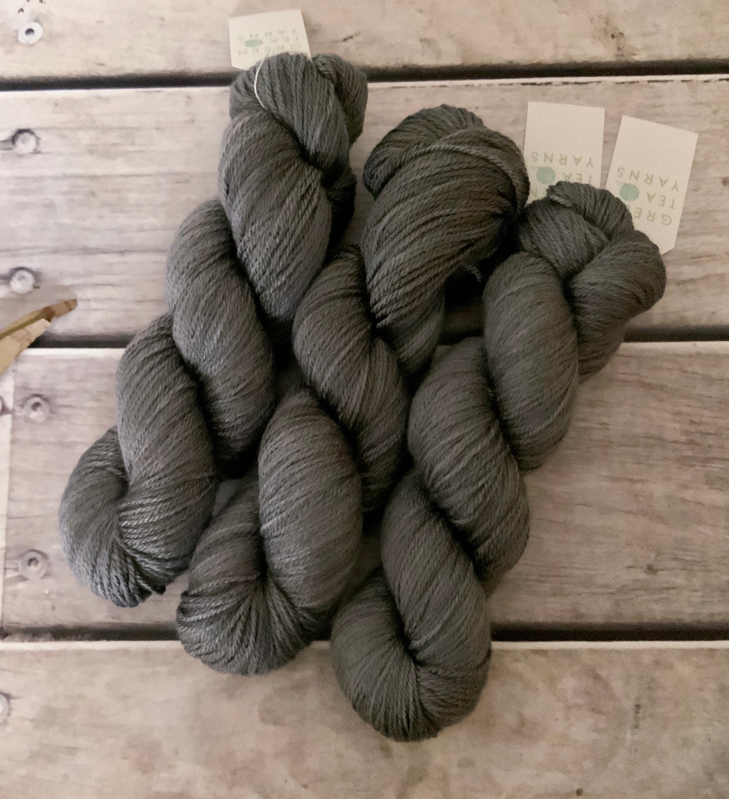 May's Grey - 4 ply silk / merino - White Cloud