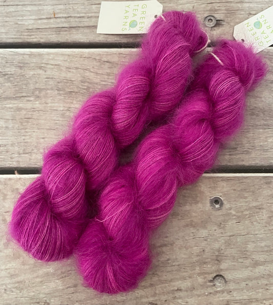 City Lights - Pink - on Silk and Mohair - lace weight 2 ply