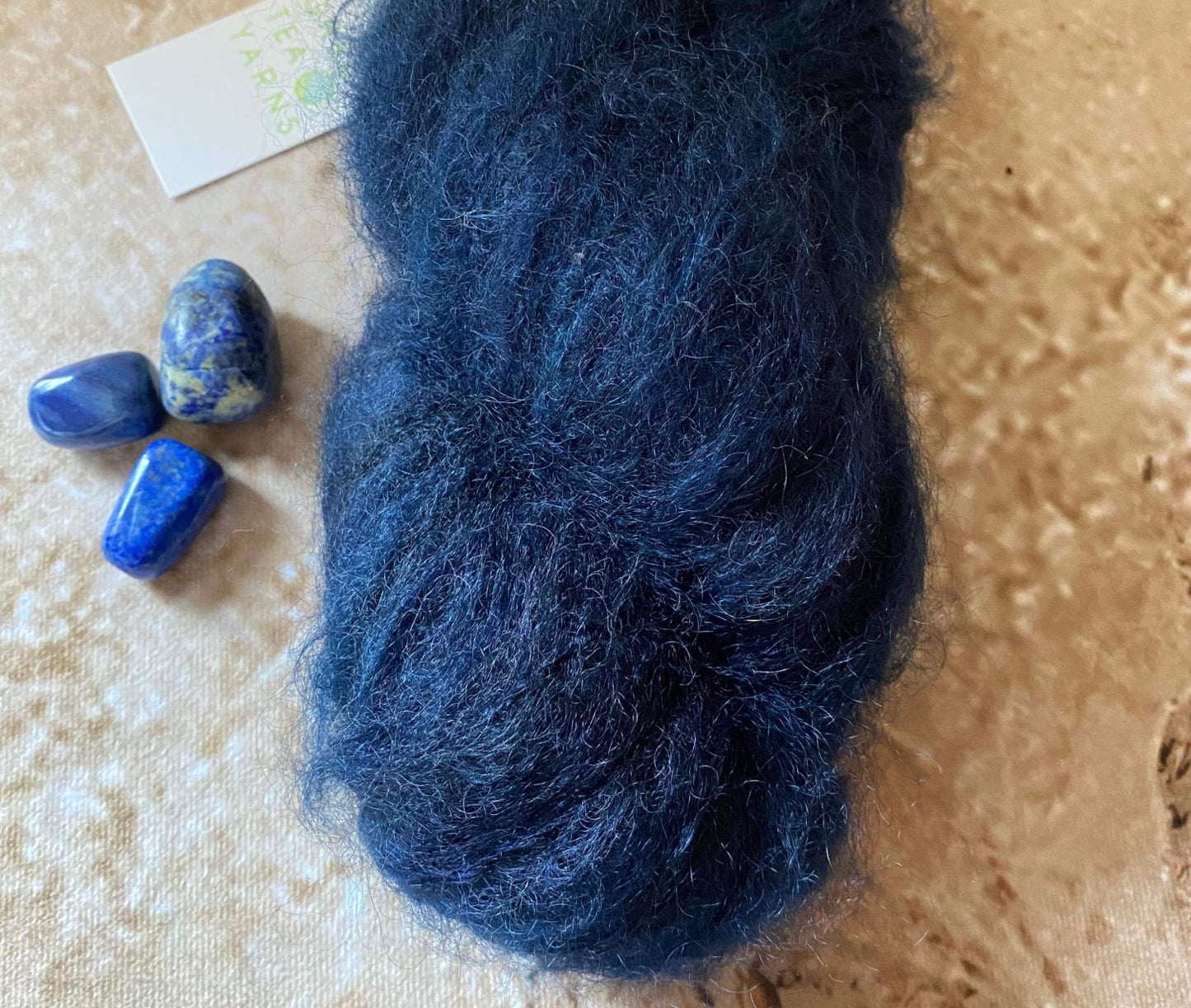 Midnight in Paradise on Sage - Mohair and merino - 8 ply