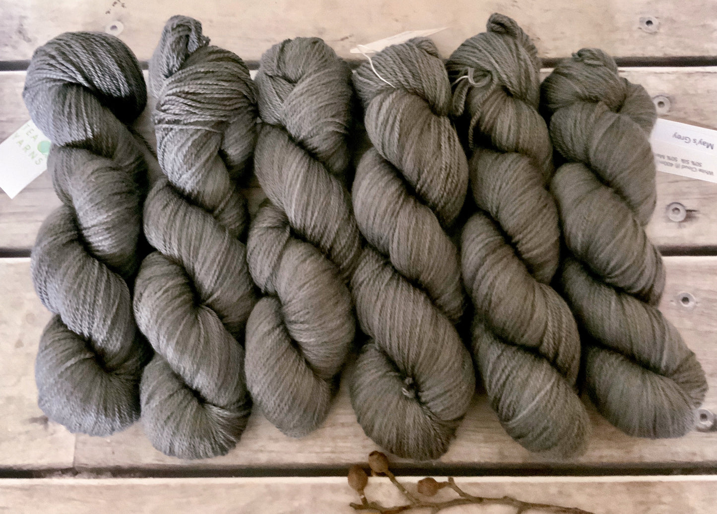 May's Grey - 4 ply silk / merino - White Cloud