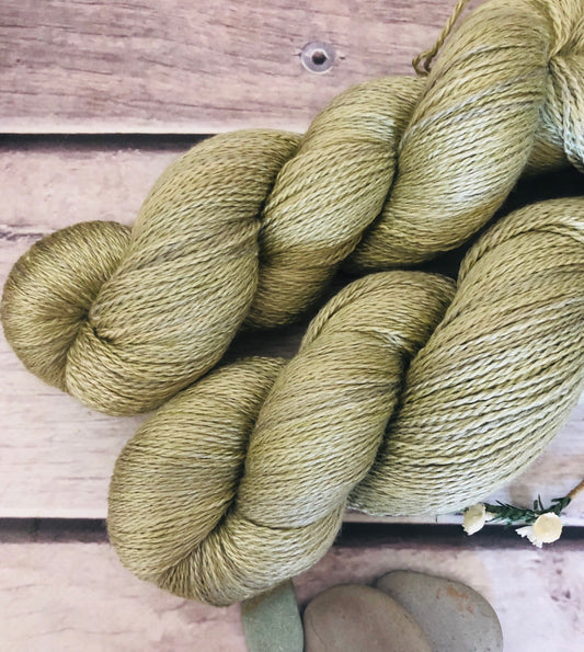 Native Sage - 3 ply silk and merino - White Cloud