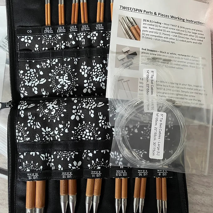 ChiaoGoo SPIN Needle set - 5" tips - Bamboo Full Set
