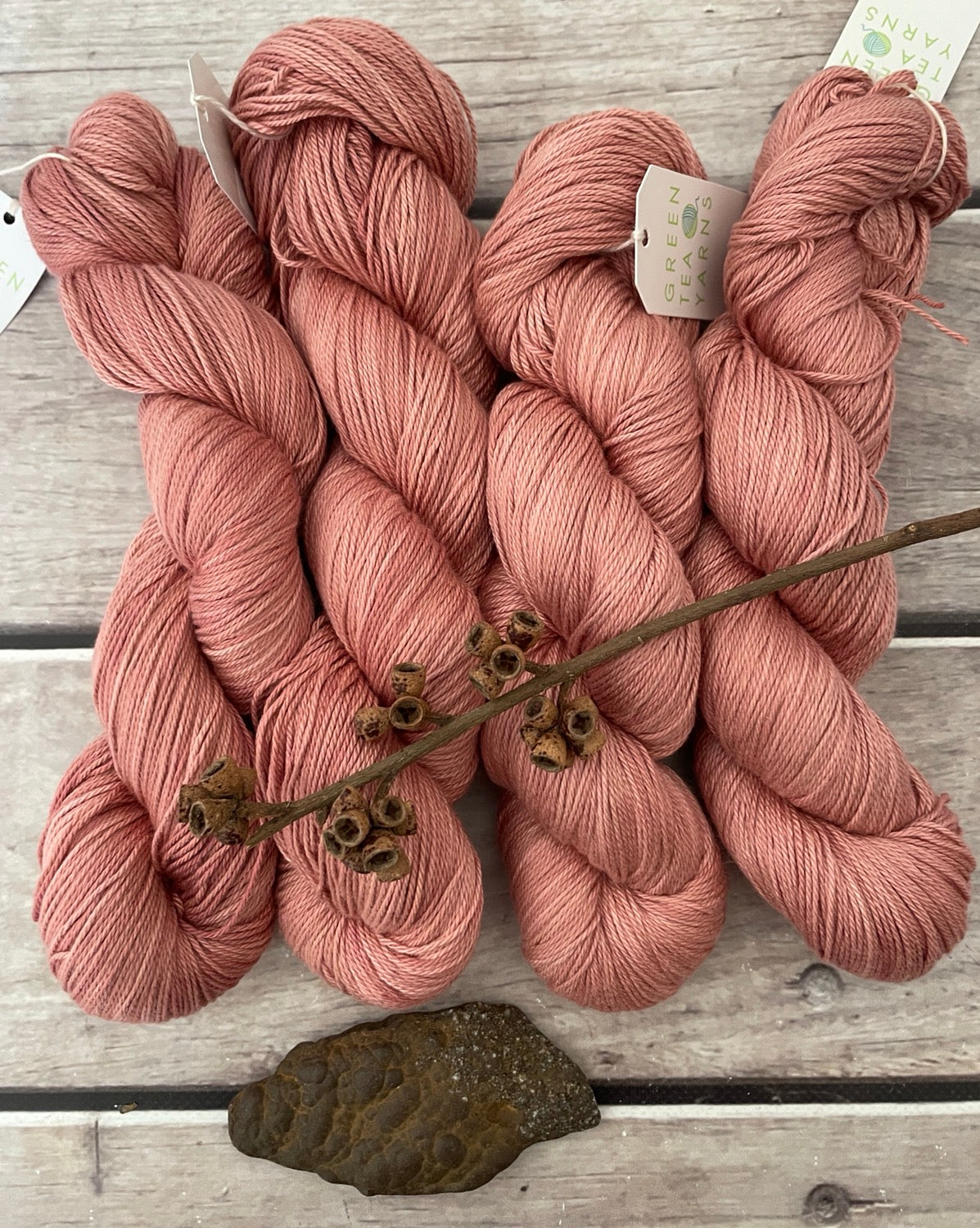 Sandalwood on Camelia - silk and cotton 4 ply