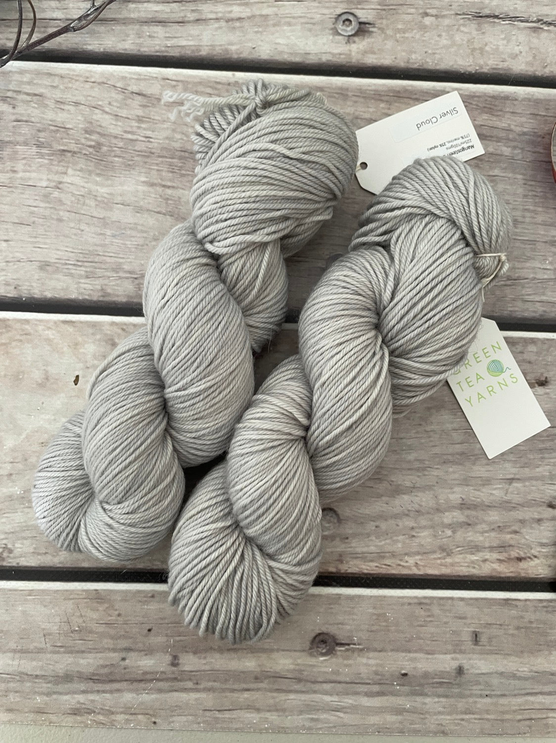 Silver Cloud - on 8 ply merino and nylon sock yarn