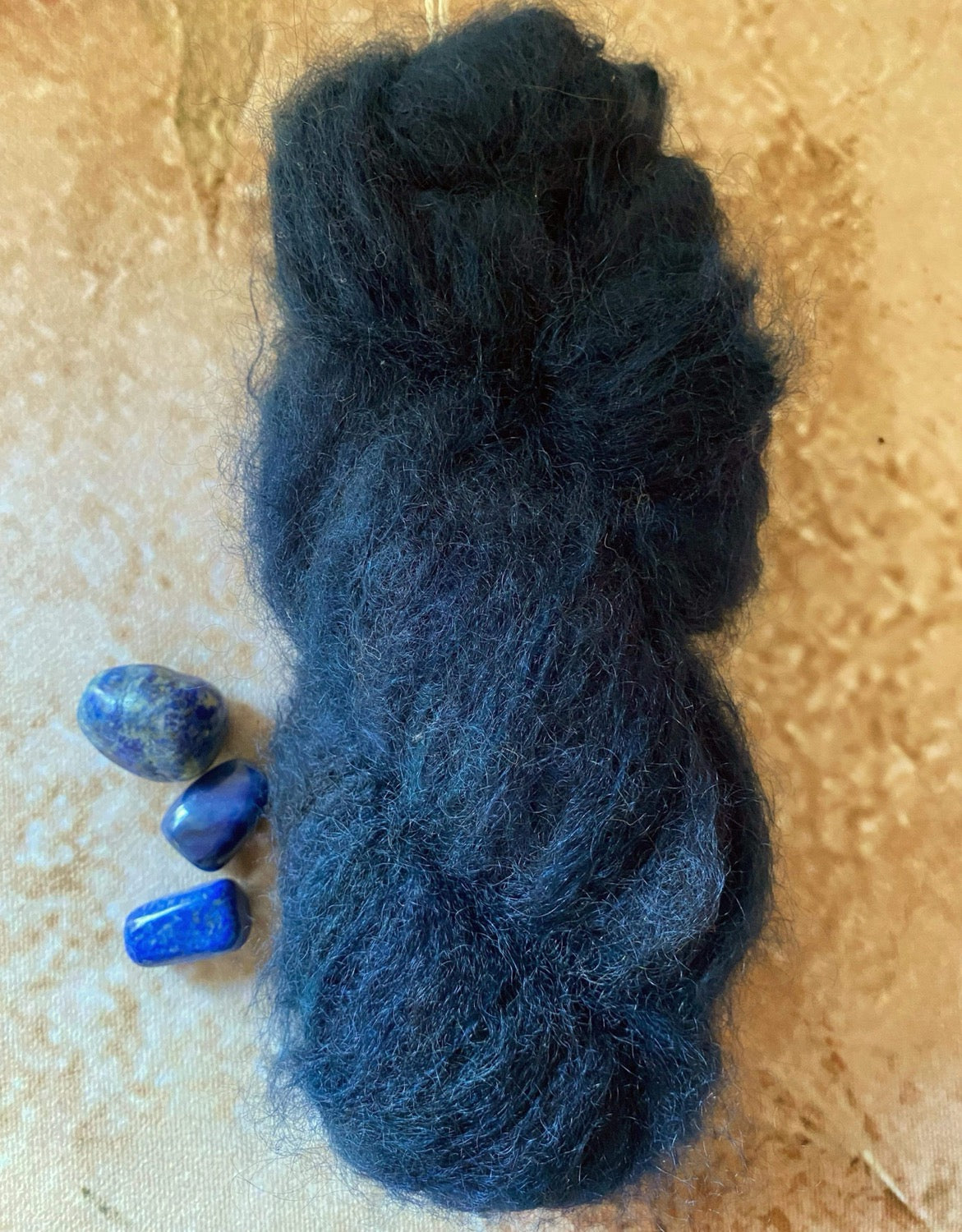 Midnight in Paradise on Sage - Mohair and merino - 8 ply
