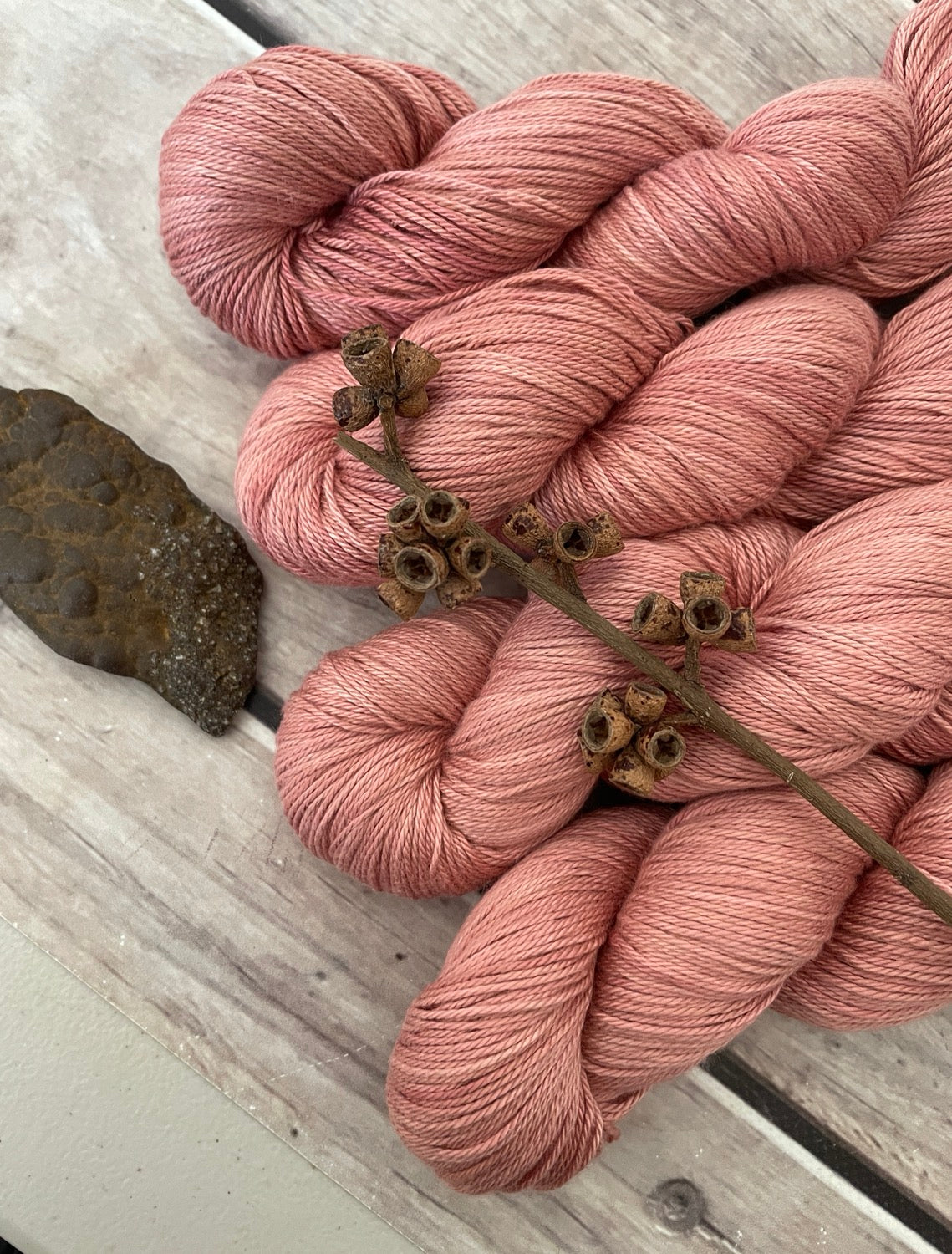 Sandalwood on Camelia - silk and cotton 4 ply